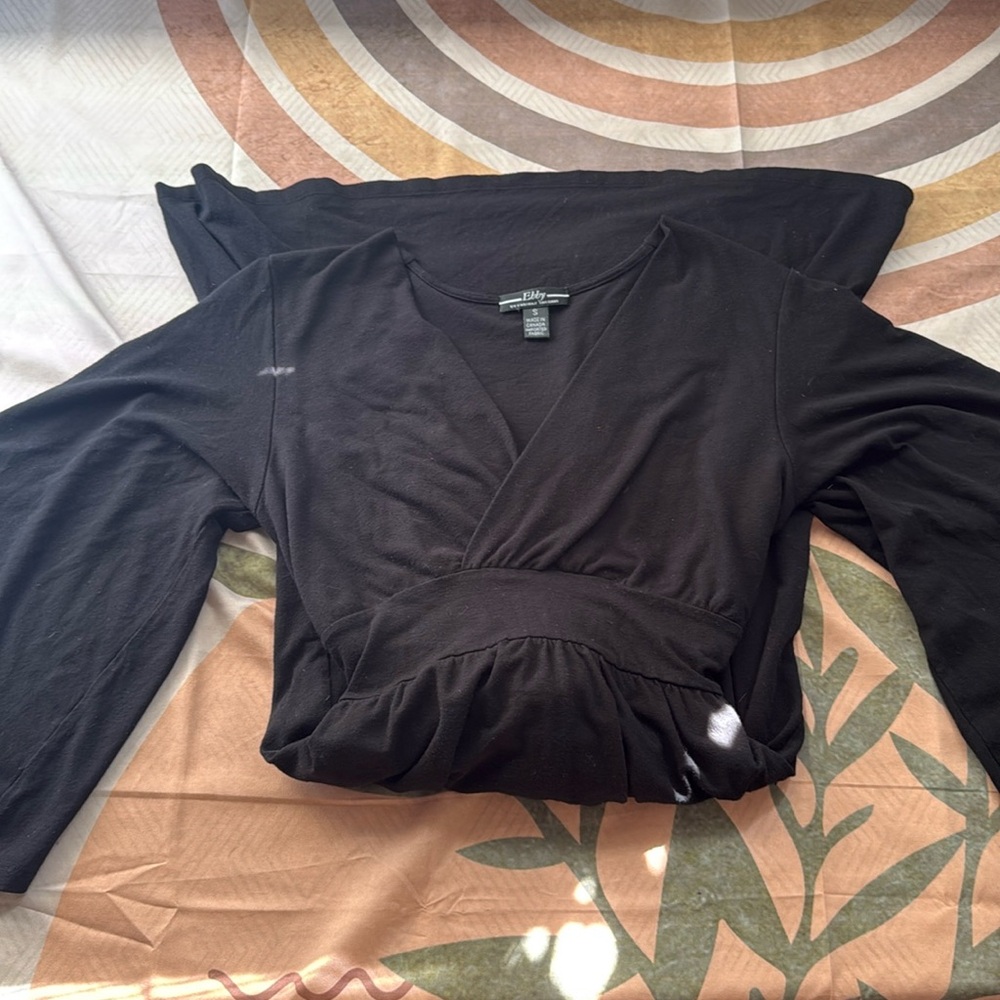3/$10 Ebby Black Midi Bell Sleeves Dress